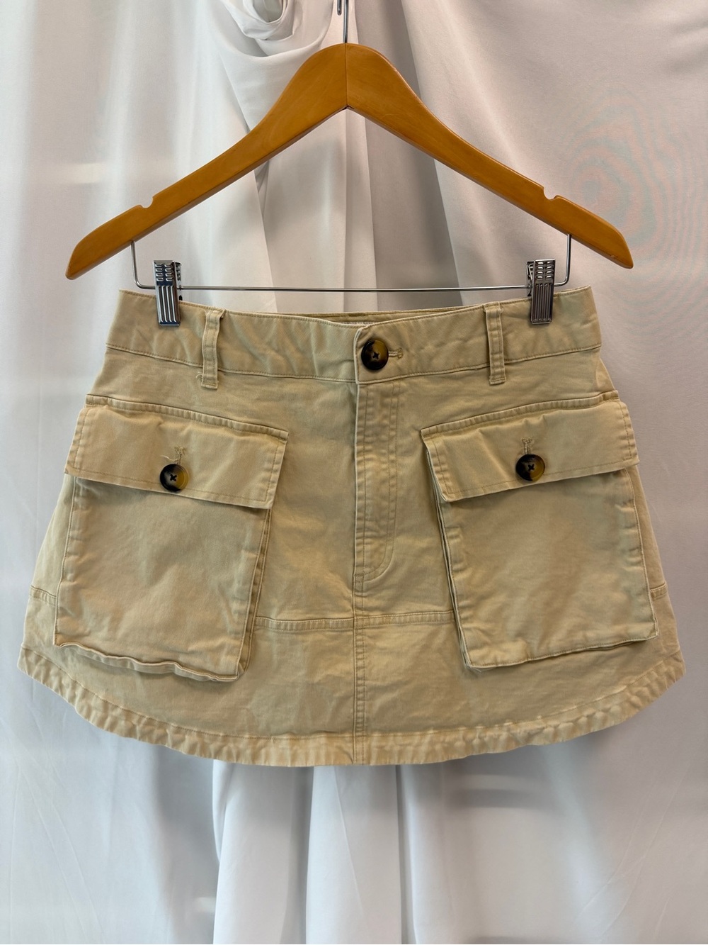 KBB by Kahlana Tan Y2K Flared Cargo Mini Skirt Utility Casual Khaki  Size 8